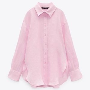 NEW with tag Pink linen shirt ZARA